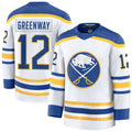 Custom #12 White BUF Hockey Shirt Top