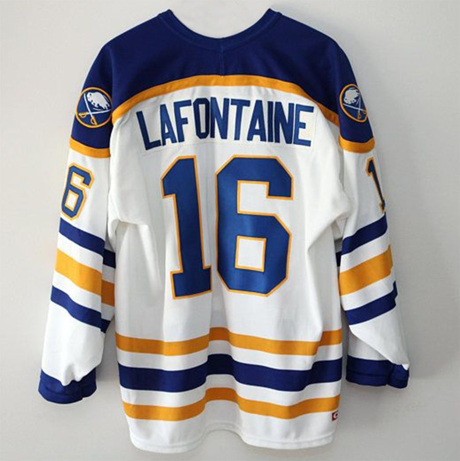Custom #16 White BUF Hockey Shirt Top