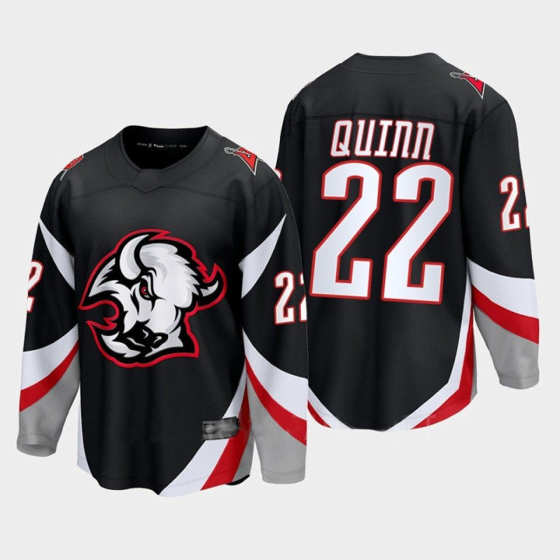 Custom #22 Black BUF Hockey Shirt Top