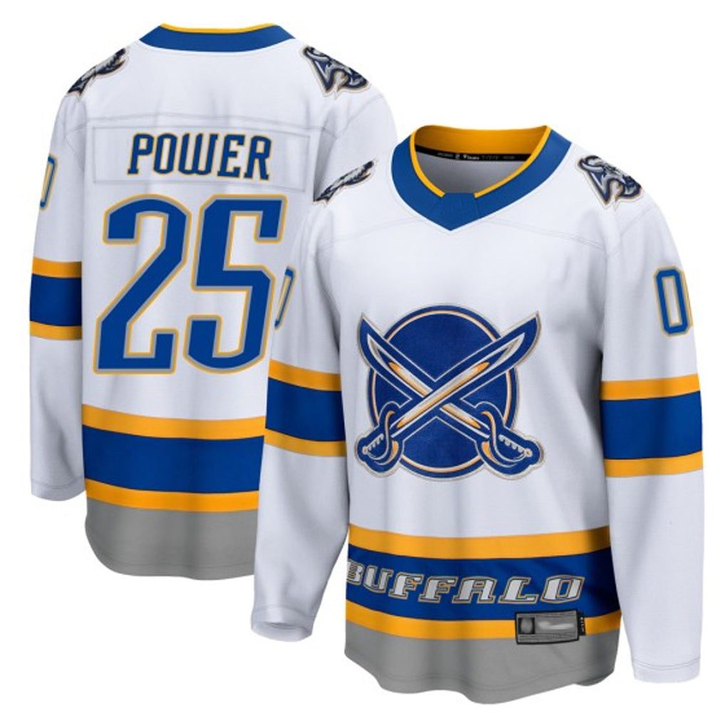 Custom #25 White BUF Hockey Shirt Top