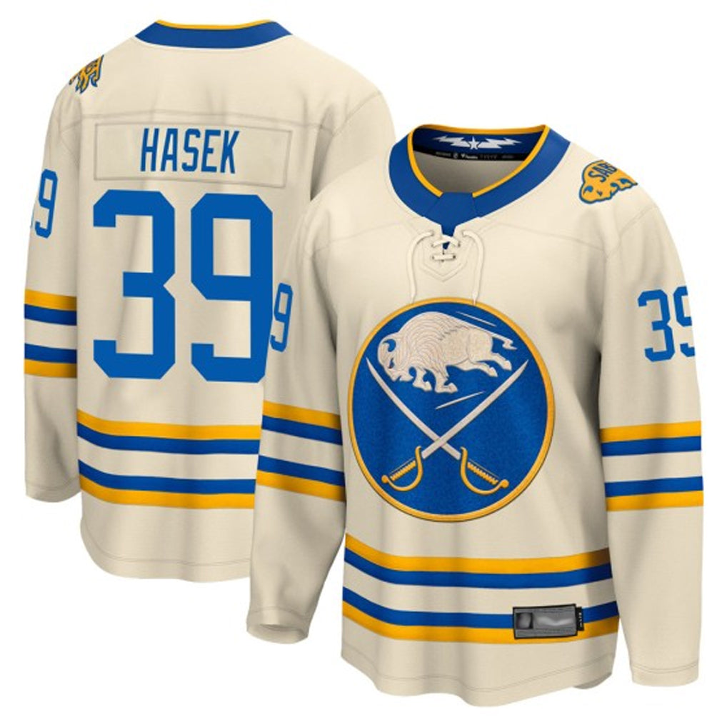 Custom #39 Cream BUF Hockey Shirt Top