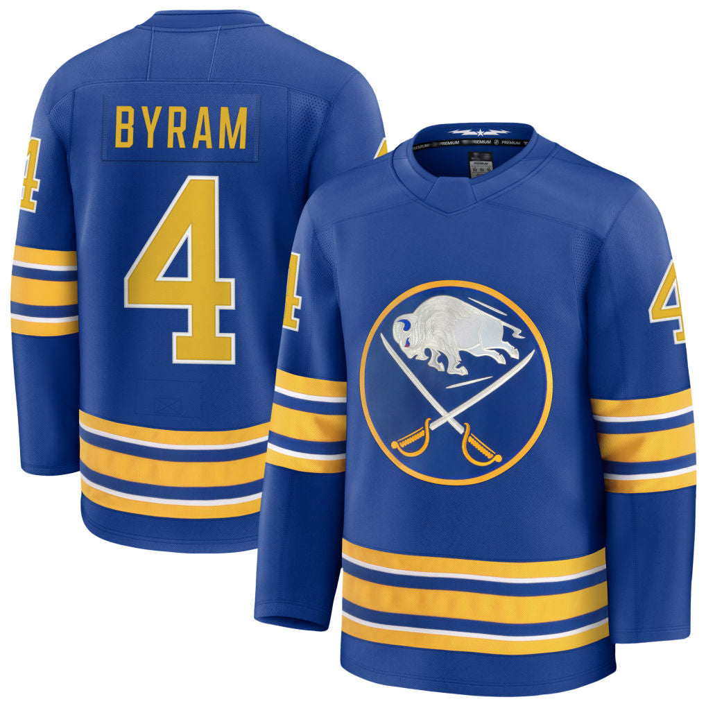 Custom #4 Royal BUF Hockey Shirt Top