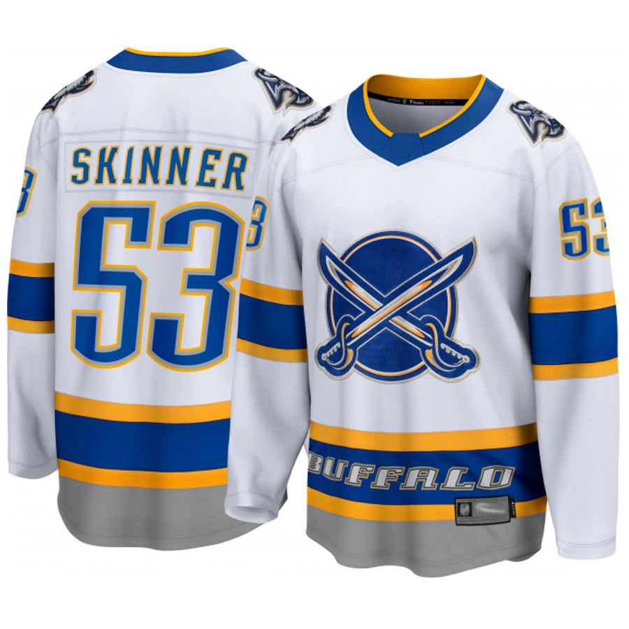 Custom #53 White BUF Hockey Shirt Top