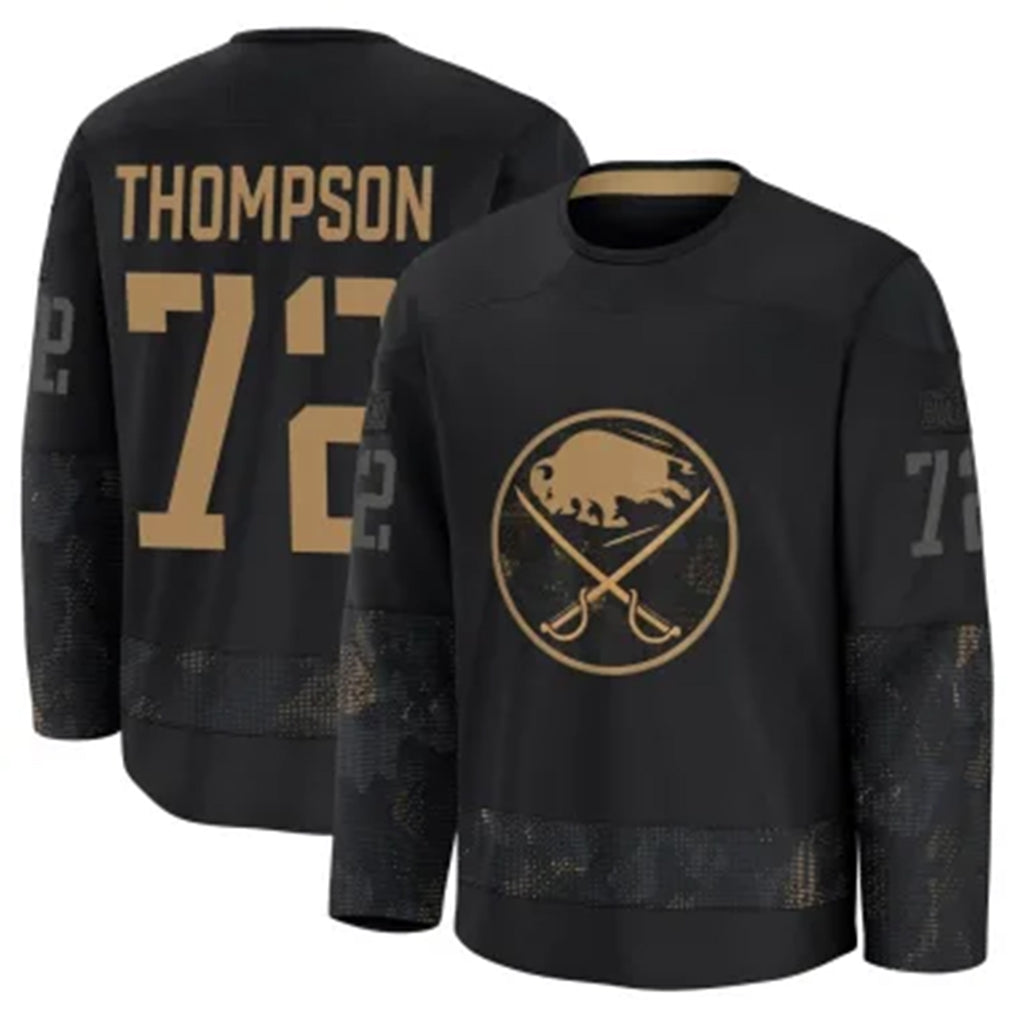 Custom #72 Black BUF Hockey Shirt Top