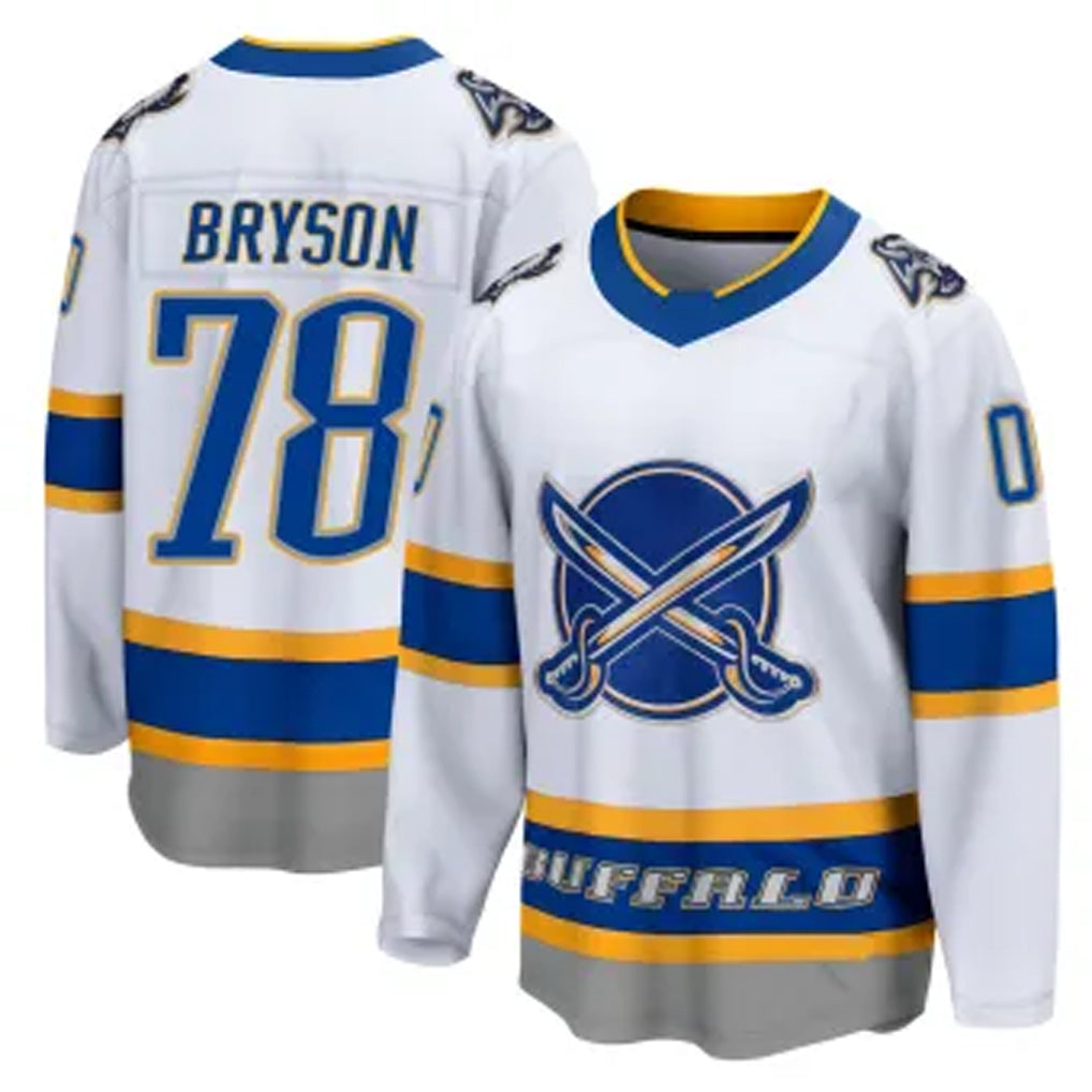 Custom #78 White BUF Hockey Shirt Top
