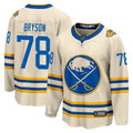 Custom #78 Cream BUF Hockey Shirt Top