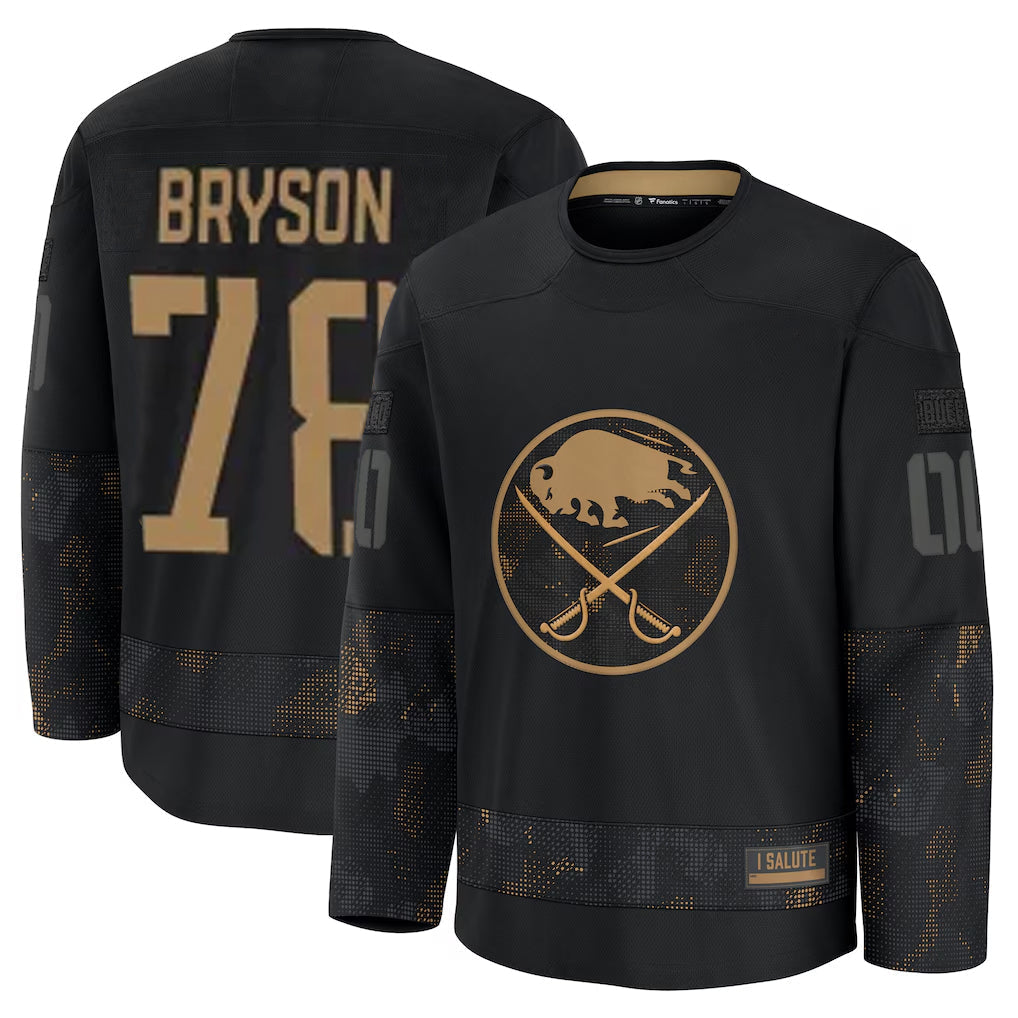 Custom #78 Black BUF Hockey Shirt Top