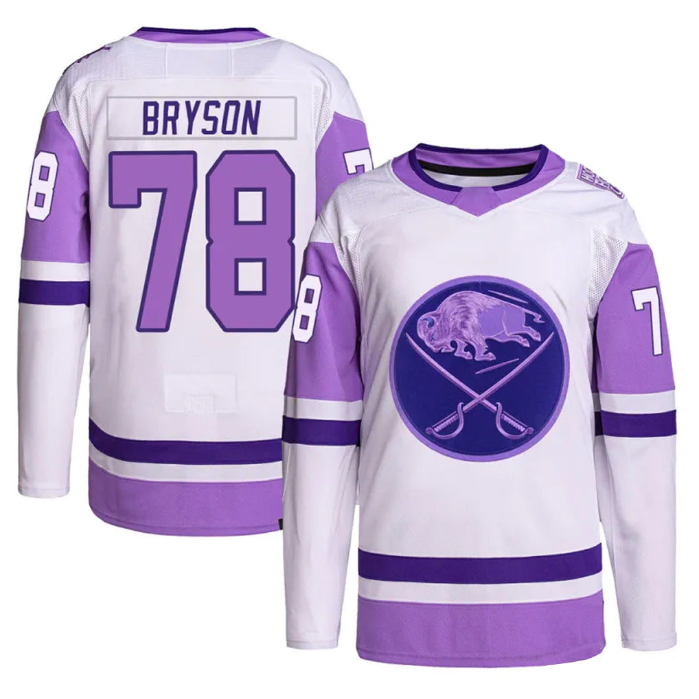 Custom #78 White BUF Hockey Shirt Top