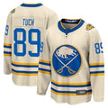 Custom #89 Cream BUF Hockey Shirt Top