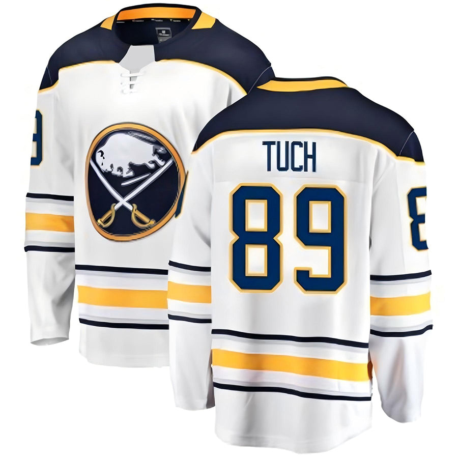Custom #89 White BUF Hockey Shirt Top