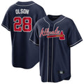 Custom #28 Navy ATL Baseball Shirt Top