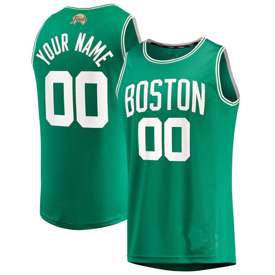 Custom B.Celtics Supporters Branded 2022 Finals Fast Break Replica Jersey Kelly Green Icon Edition American Stitched Basketball Jersey