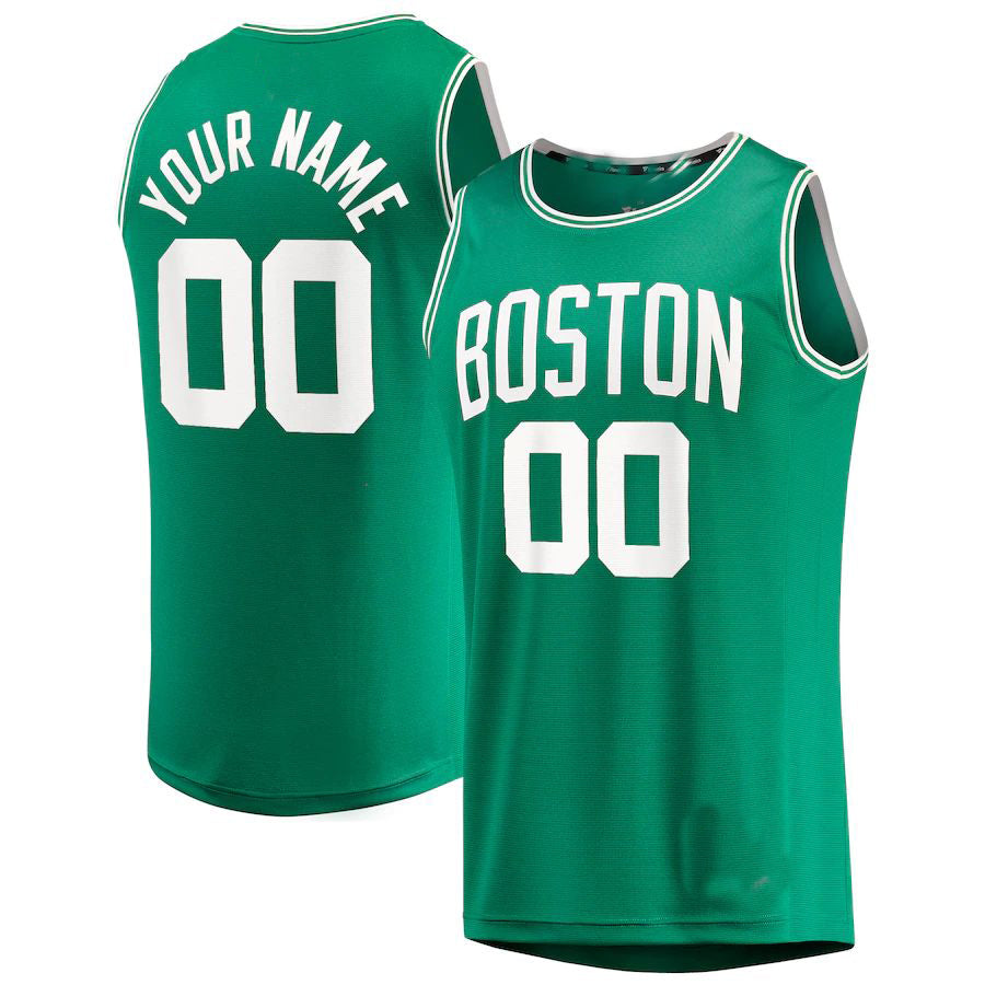 Custom B.Celtics Supporters Branded Fast Break Custom Replica Jersey Kelly Green Icon Edition American Stitched Basketball Jersey