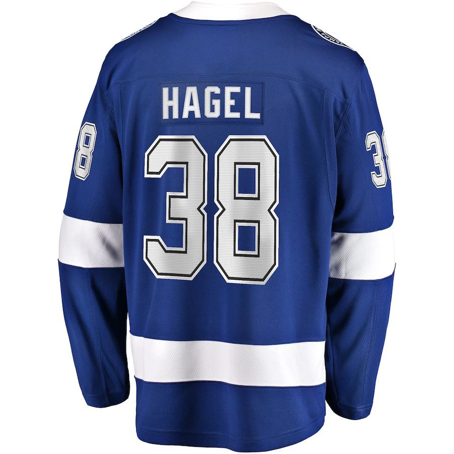 TB.Lightning #38 Brandon Hagel Supporters Branded Home Breakaway Player Jersey Blue Stitched American Hockey Jerseys