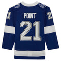 TB.Lightning #21 Brayden Point Supporters Authentic Autographed Stanley Cup Champions with 2021 Stanley Cup Final Patch Blue Stitched American Hockey Jerseys