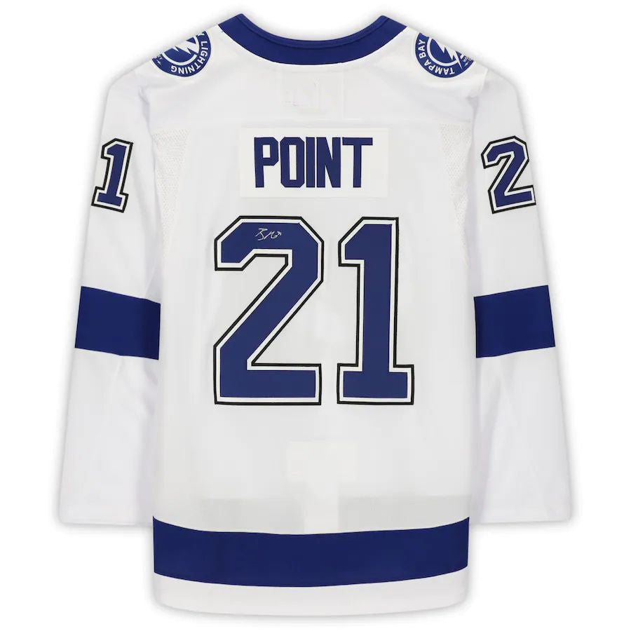TB.Lightning #21 Brayden Point Supporters Authentic Autographed with 2020 Stanley Cup Final Patch White Stitched American Hockey Jerseys