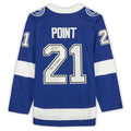 TB.Lightning #21 Brayden Point Supporters Authentic Autographed with 2020 SC Champs Inscription Blue Stitched American Hockey Jerseys