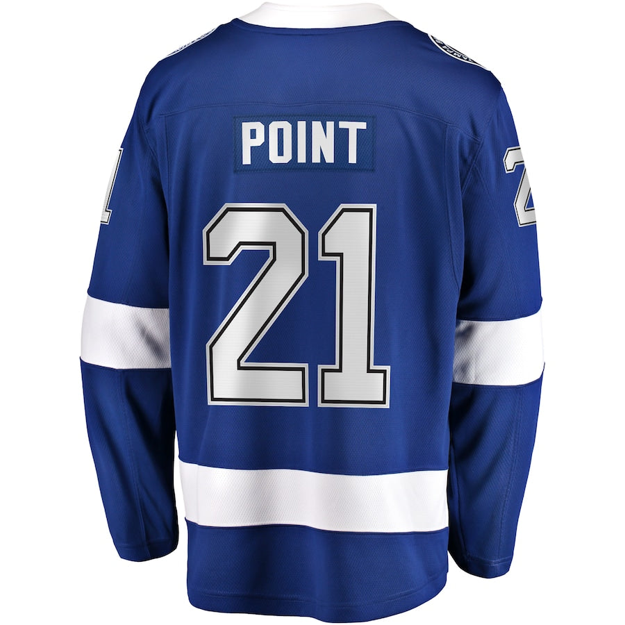 TB.Lightning #21 Brayden Point Supporters Branded Home Premier Breakaway Player Jersey Blue Stitched American Hockey Jerseys