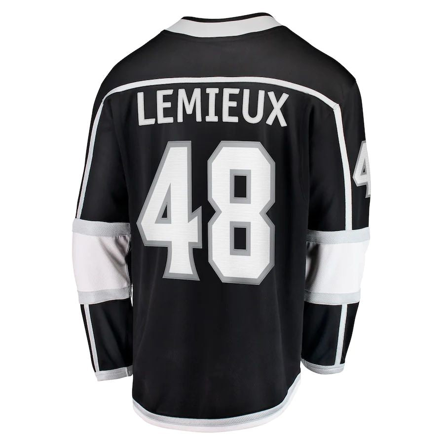 LA.Kings #48 Brendan Lemieux Supporters Branded Home Breakaway Player Jersey Black Stitched American Hockey Jerseys