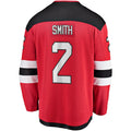 NJ.Devils #2 Brendan Smith Supporters Branded Home Breakaway Player Jersey Red Stitched American Hockey Jerseys