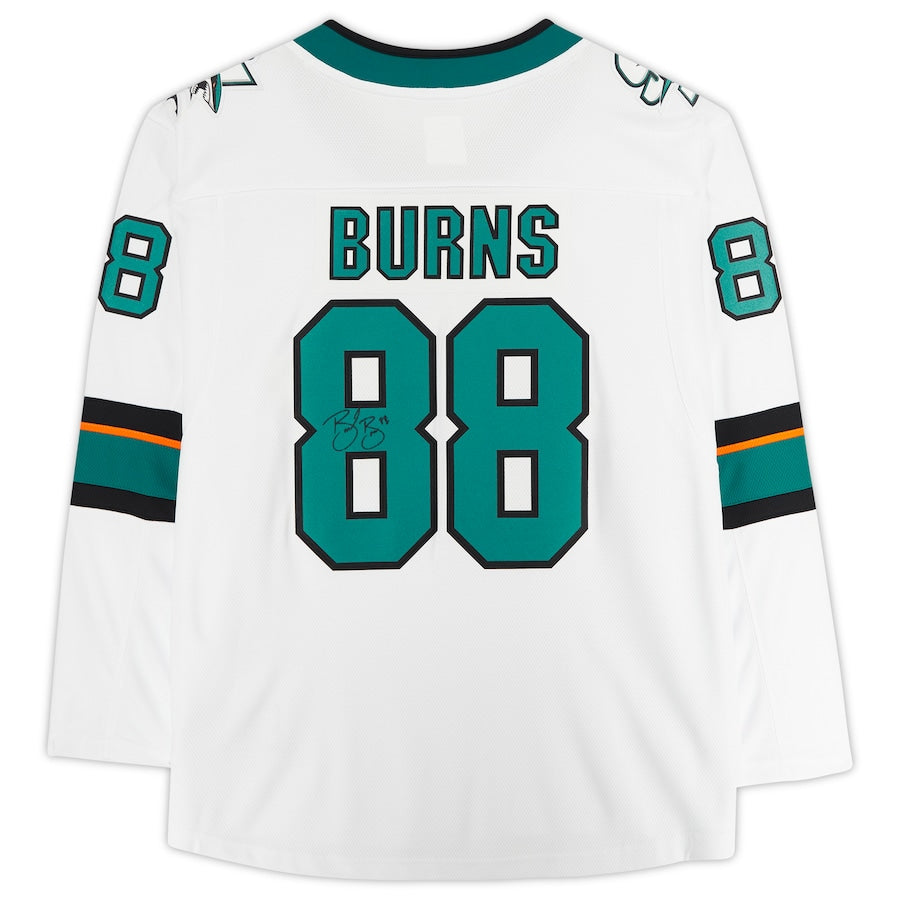 SJ.Sharks #88 Brent Burns Supporters Authentic Autographed Supporters Breakaway Jersey White Stitched American Hockey Jerseys