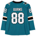 SJ.Sharks #88 Brent Burns Supporters Authentic Autographed  Teal Stitched American Hockey Jerseys