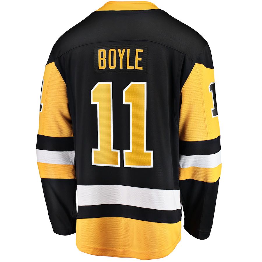 P.Penguins #11 Brian Boyle Supporters Branded Home Breakaway Player Jersey  Black Stitched American Hockey Jerseys