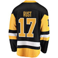 P.Penguins #17 Bryan Rust Supporters Branded Home Breakaway Player Jersey Black Stitched American Hockey Jerseys