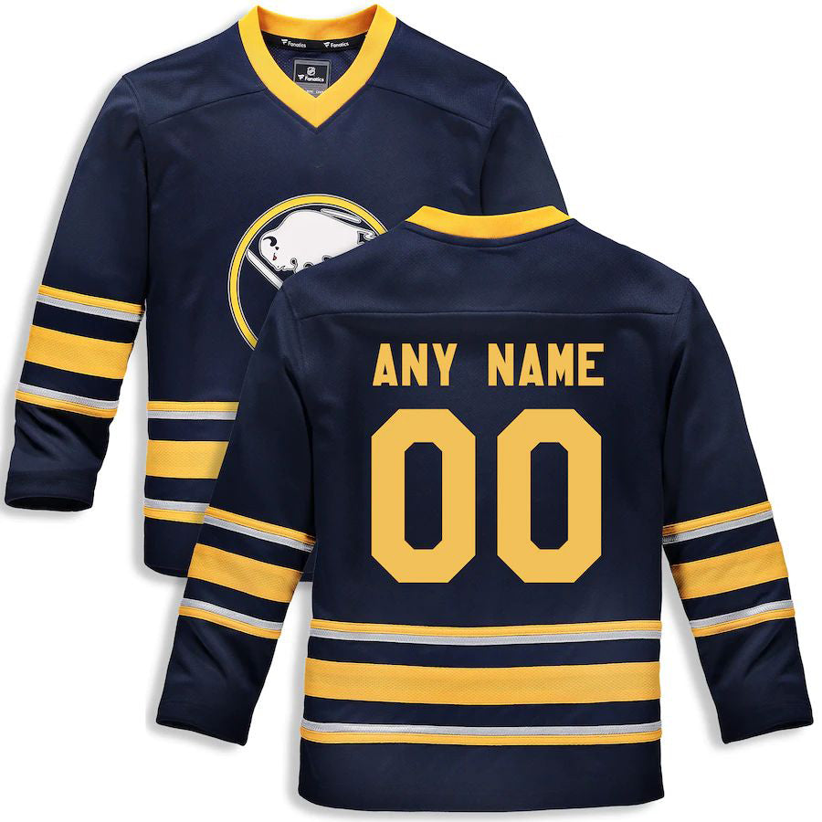 Custom B.Sabres Supporters Branded Home Replica Custom Jersey Navy Stitched American Hockey Jerseys