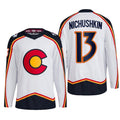 Custom #13 White Retro COL Hockey Shirt Top