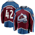 Custom #42 Burgundy COL Hockey Shirt Top