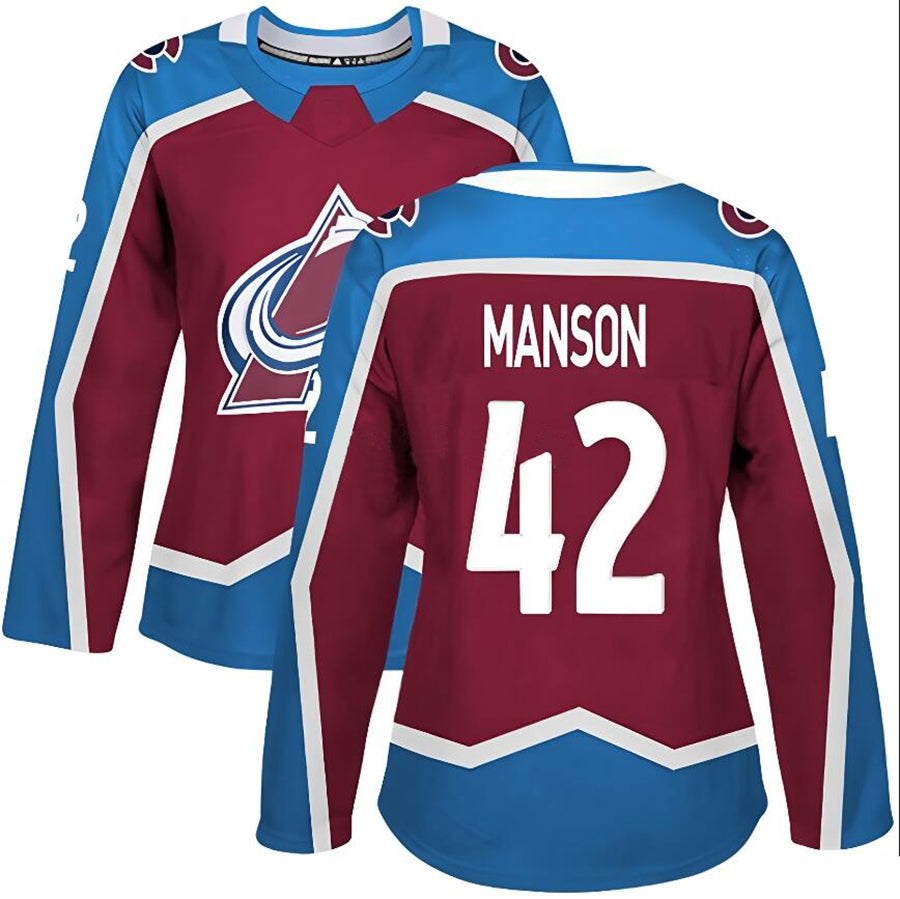 Custom #42 Burgundy COL Hockey Shirt Top