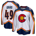 Custom #49 White Retro COL Hockey Shirt Top