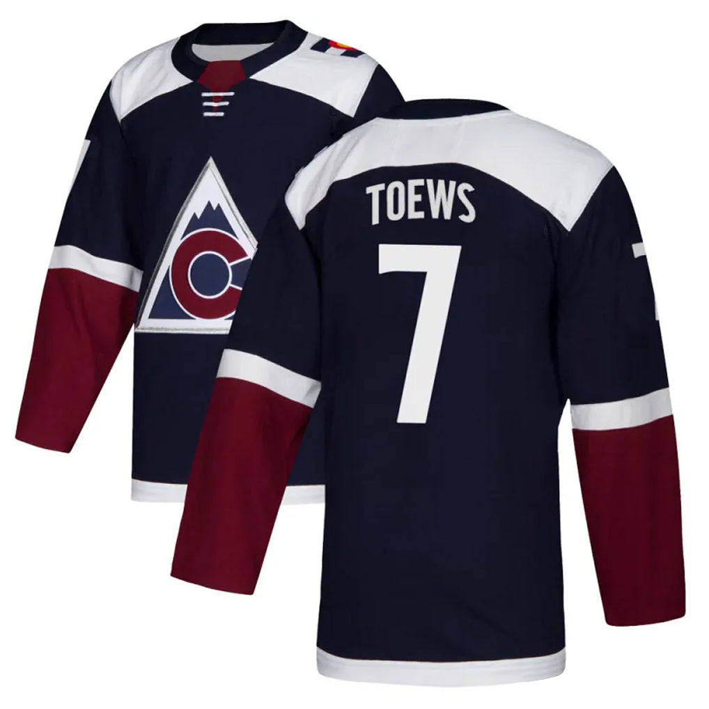 Custom #7 Navy COL Hockey Shirt Top
