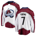C.Avalanche #7 Devon Toews Player White Fanatics Home Game Hockey Jerseys