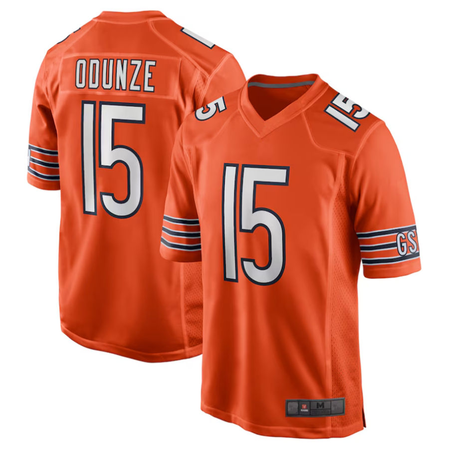 Custom #15 Orange CHI Football Shirt Top