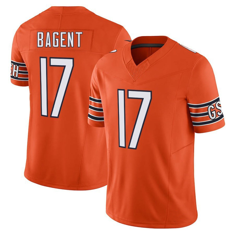 Custom #17 Orange CHI Football Shirt Top