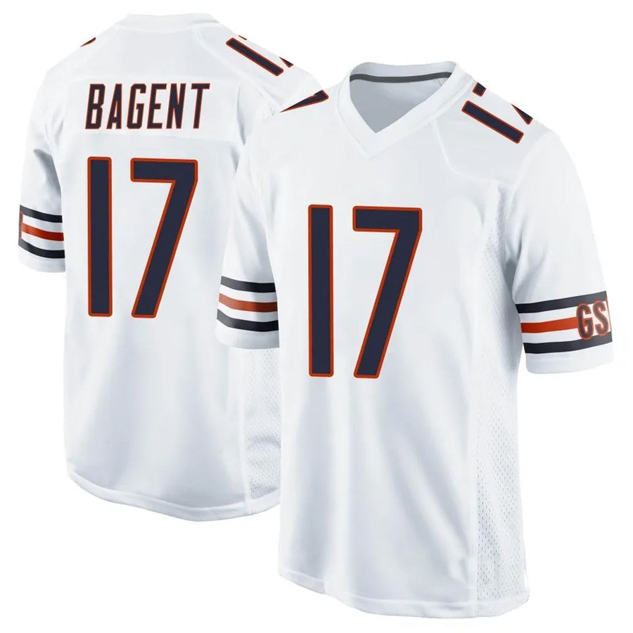 Custom #17 White CHI Football Shirt Top