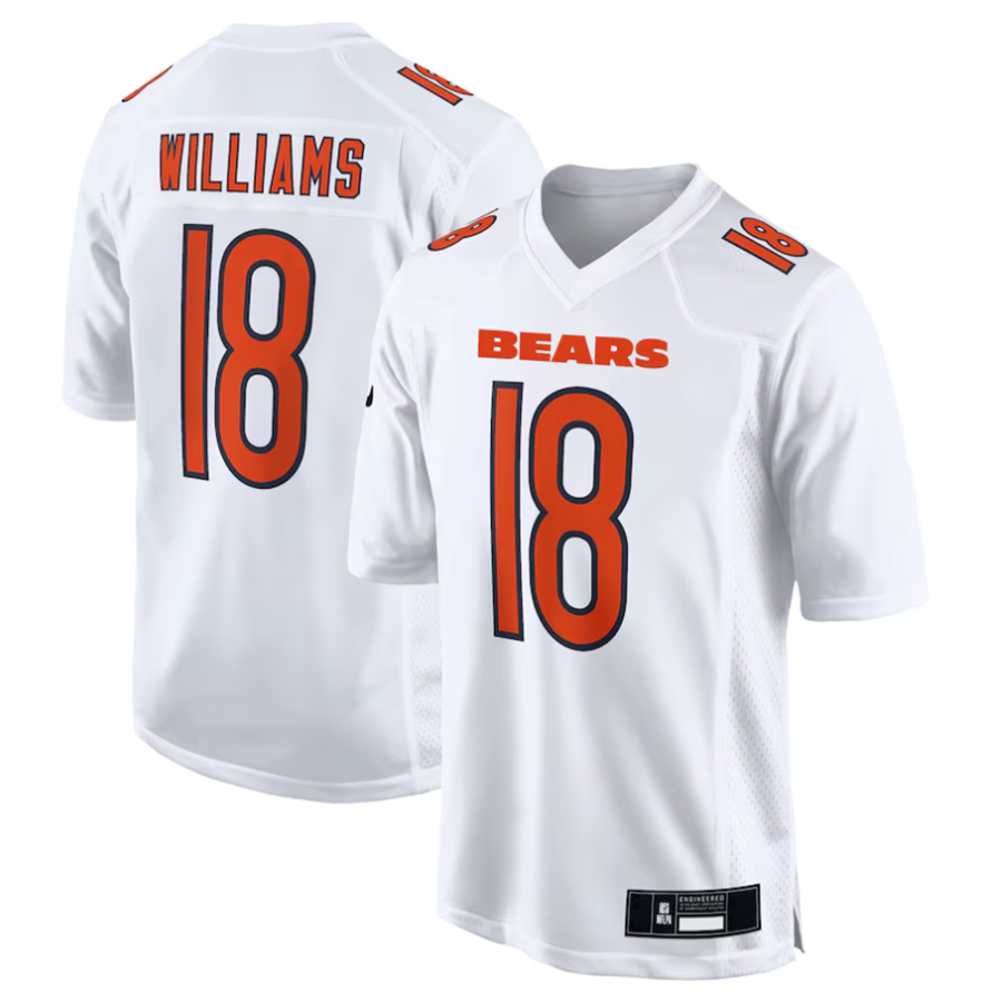 Custom #18 White CHI Football Shirt Top