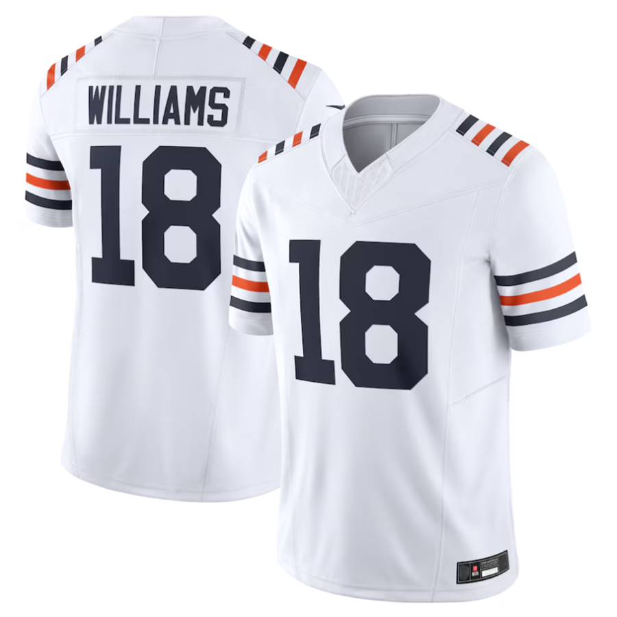 Custom #18 White CHI Football Shirt Top