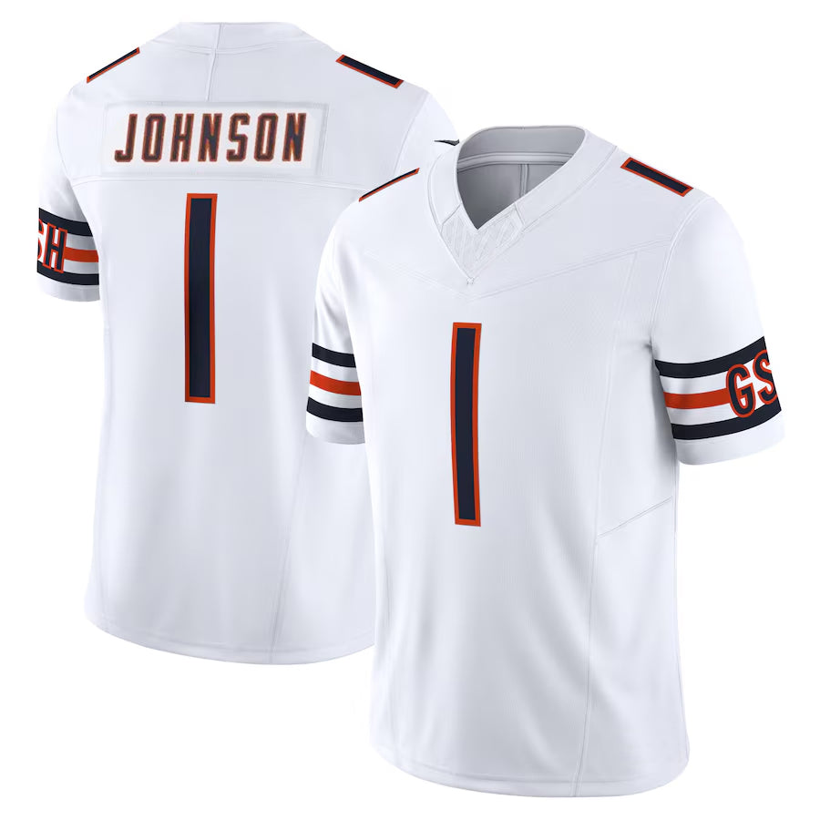 Custom #1 White CHI Football Shirt Top