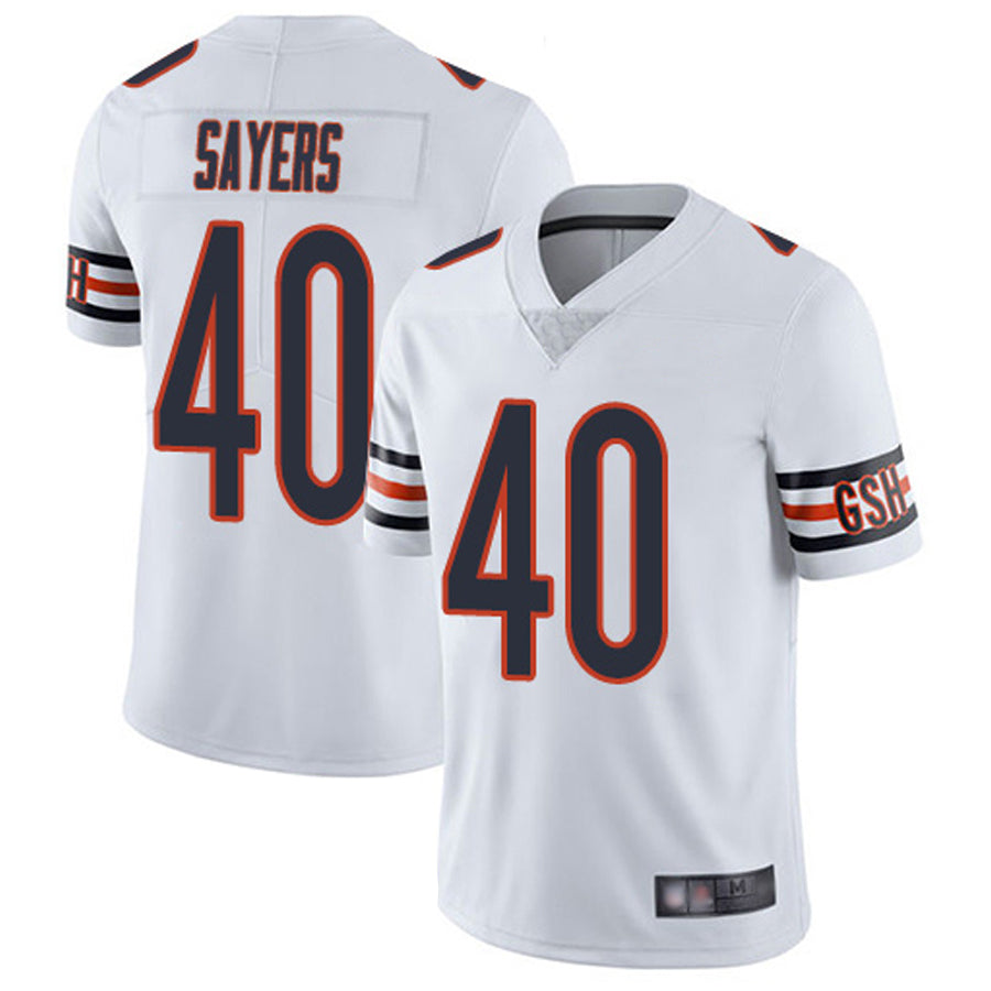 Custom #40 White CHI Football Shirt Top