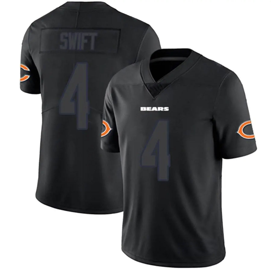 Custom #4 Black CHI Football Shirt Top