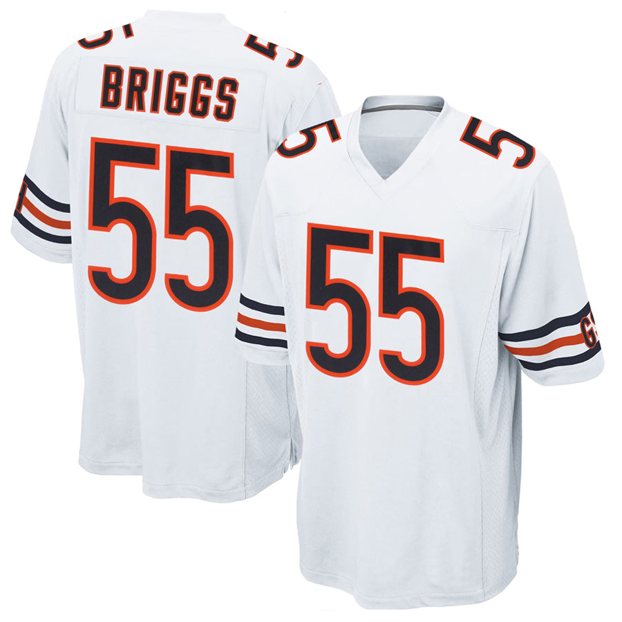 Custom #55 White CHI Football Shirt Top