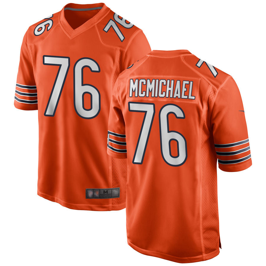 Custom #76 Orange CHI Football Shirt Top