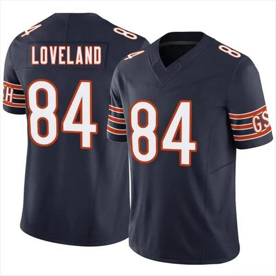 Custom #84 Navy CHI Football Shirt Top