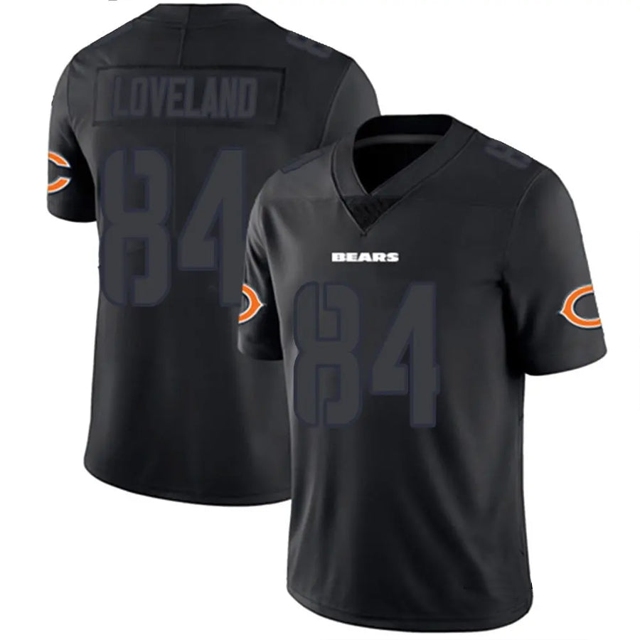 Custom #84 Black CHI Football Shirt Top