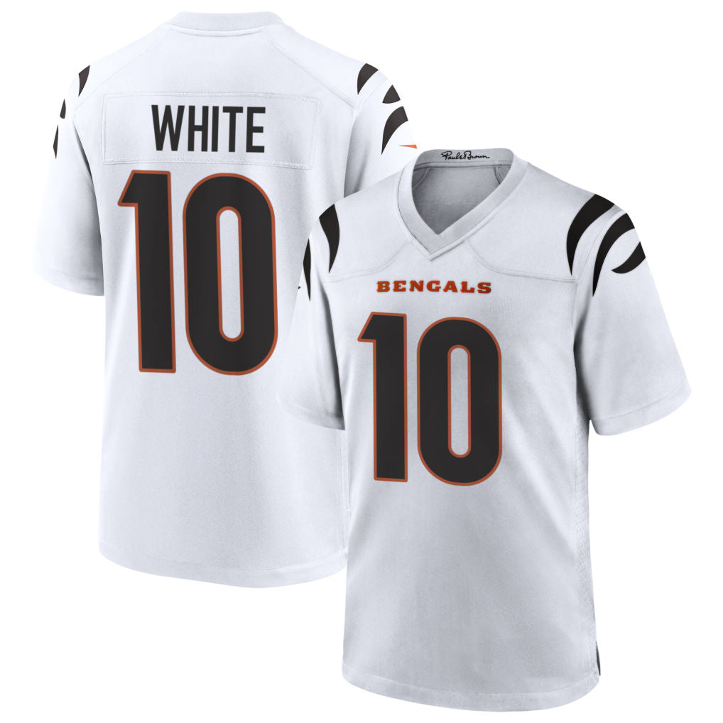 Custom #10 White CIN Football Shirt Top
