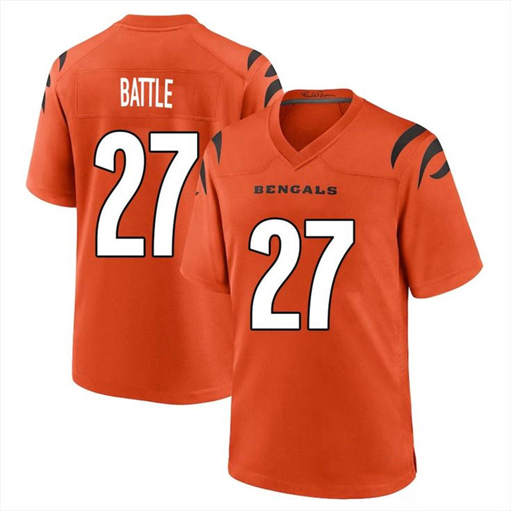 Custom #27 Orange CIN Football Shirt Top
