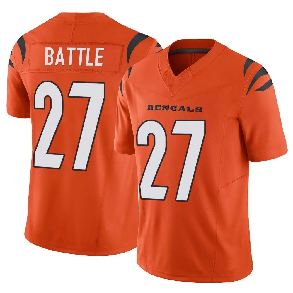 Custom #27 Orange CIN Football Shirt Top